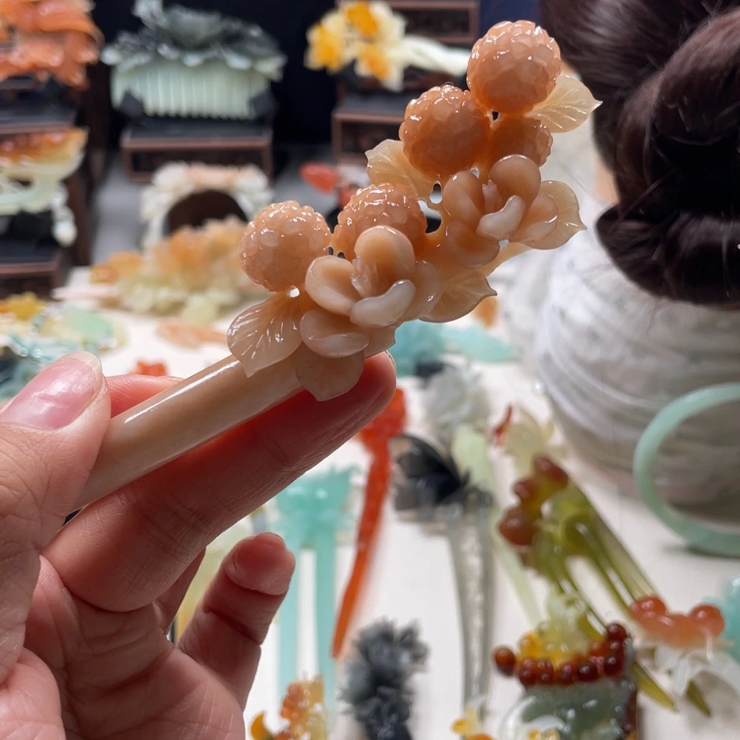 【闪购商品】未镶嵌岫玉发饰镗**乖