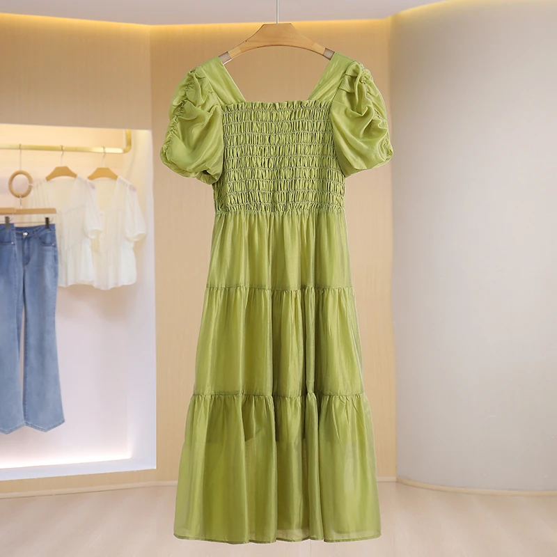 F208-伍莎服饰云仓百搭时尚新款夏季连衣裙#RDS46L010