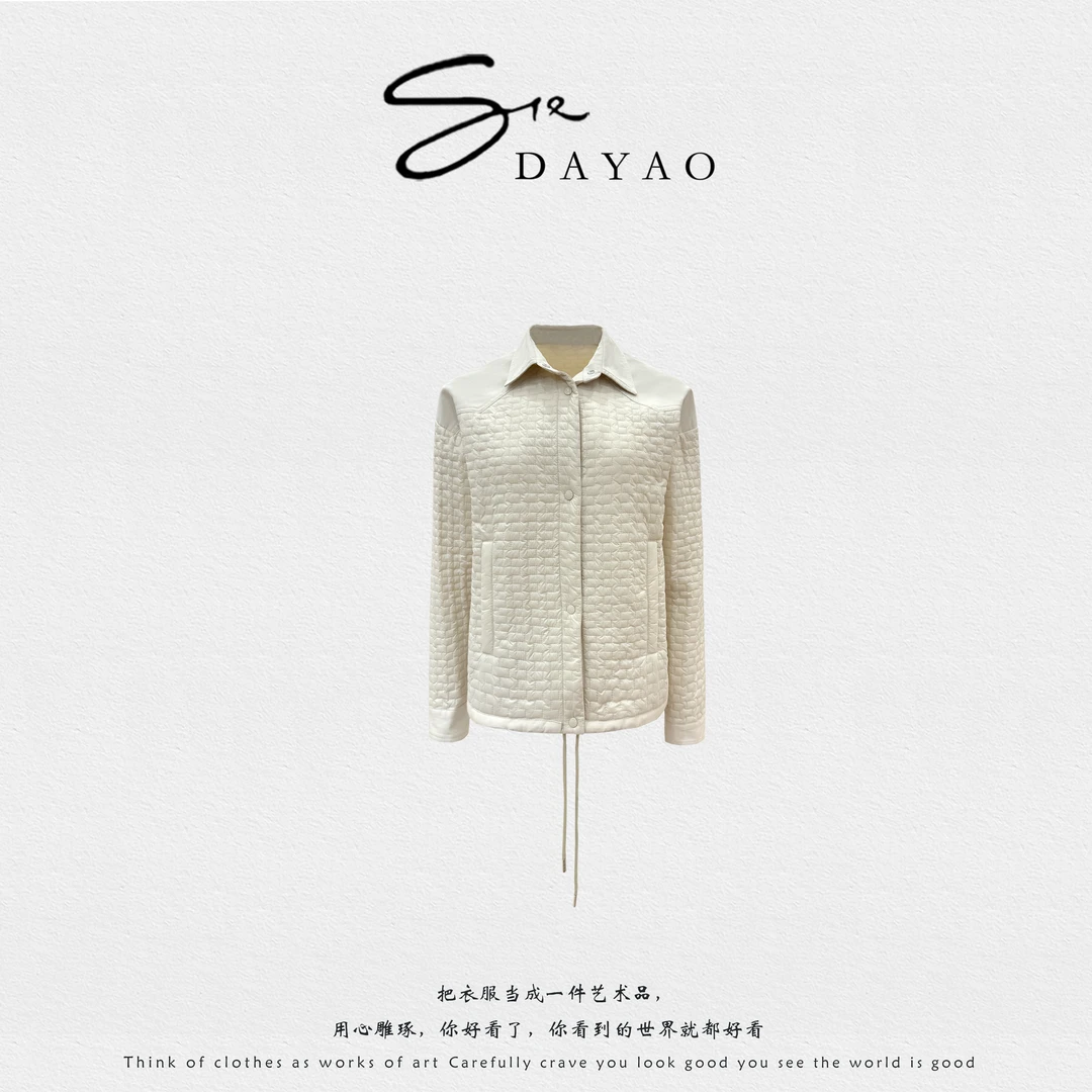 「DAYAO」25s短款修身型POLO领秋季厚款修身棉服常规女装WYA258292