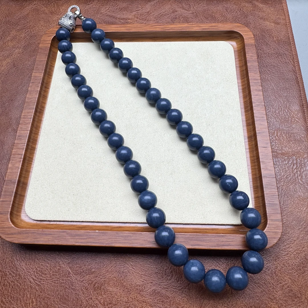 非金属珐琅项链 蓝色 1.2mi圆珠项链 V61