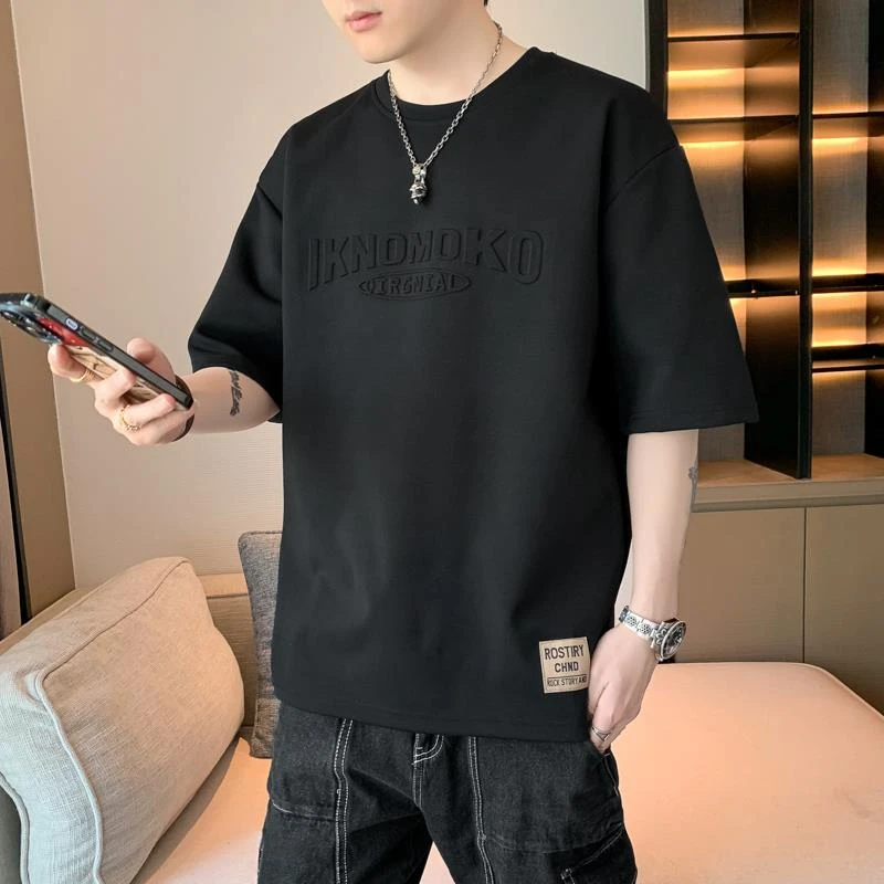 【TQUX港奢男装】短袖t恤男士夏季2025新款宽松休闲凉感衣服潮流