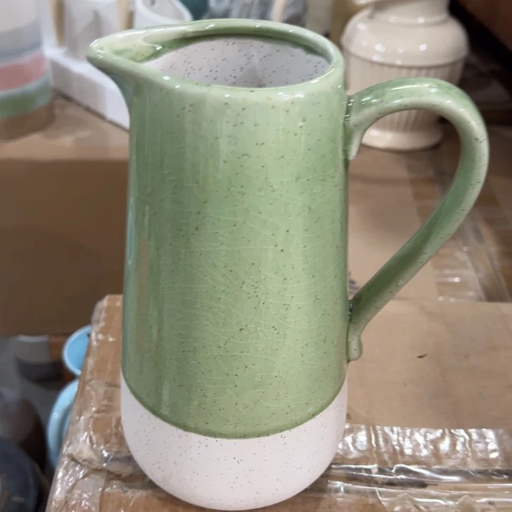 陶瓷花瓶摆件微瑕捡漏出高23口7公分