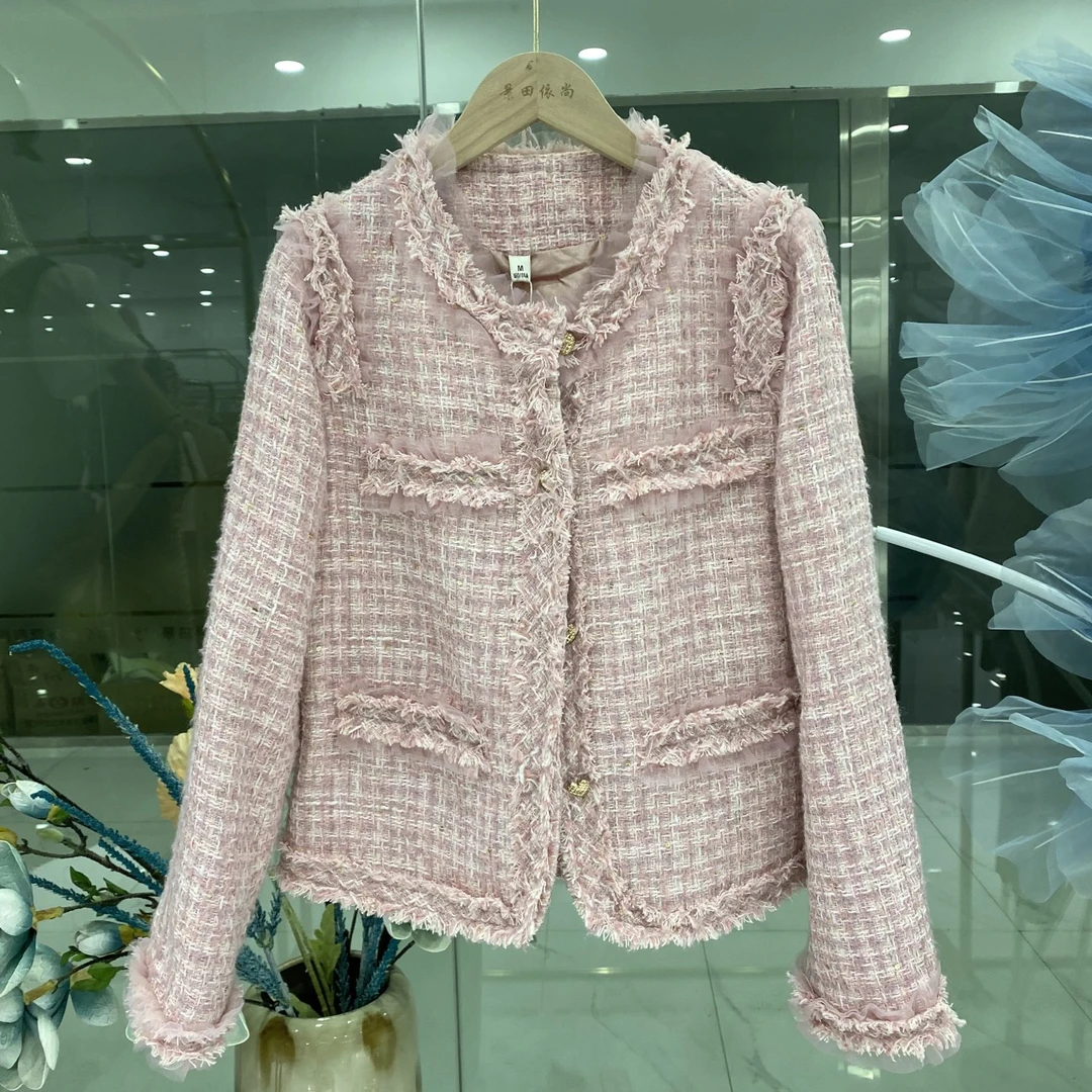 【HW505】洋气小香风外套女春秋甜美高级感气质法式短款小个子上衣