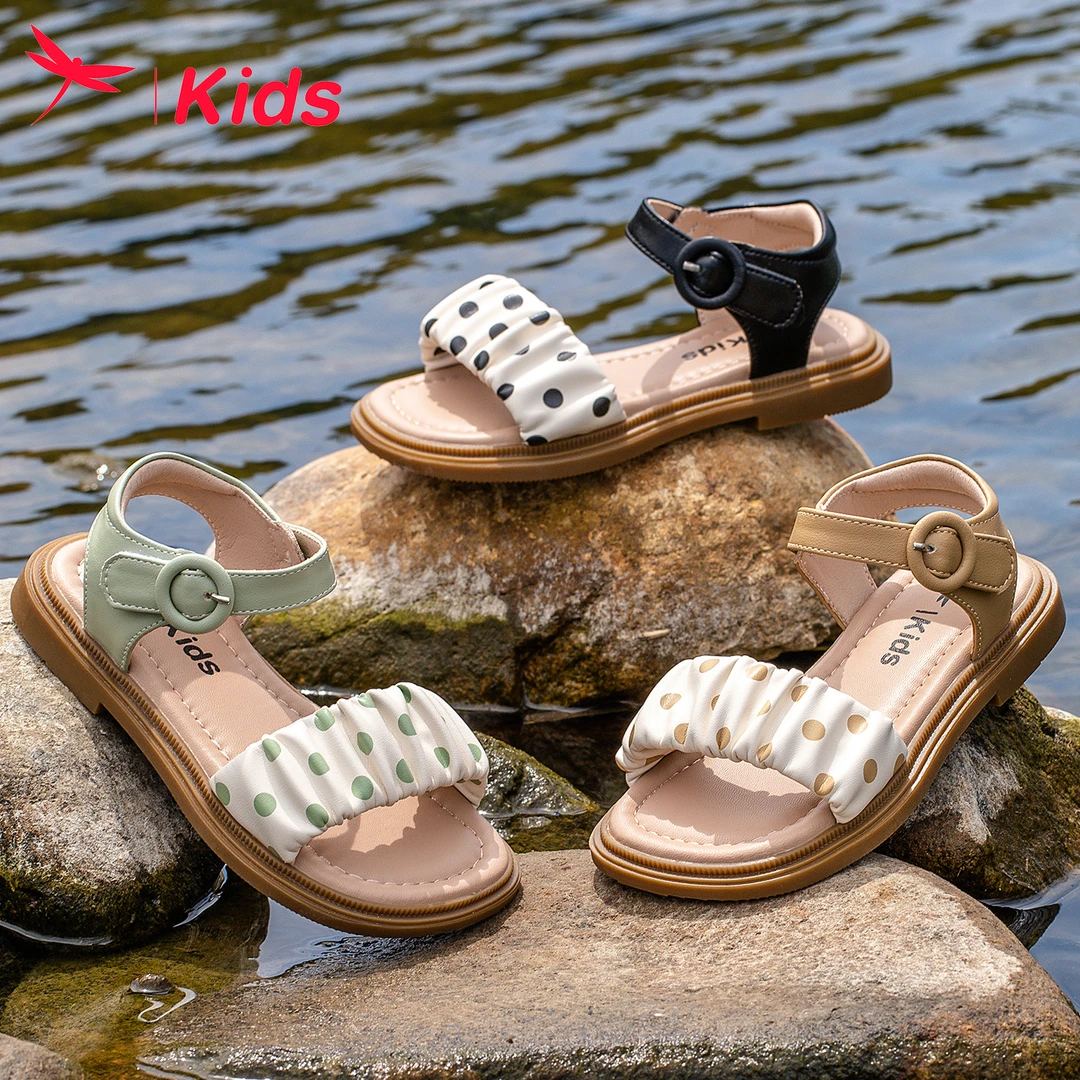 红蜻蜓女童鞋子儿童小公主凉鞋2025夏款夏季新款女孩宝宝大童软底