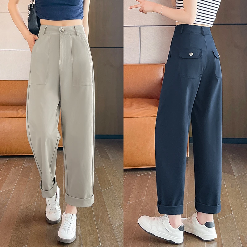 窄版阔腿裤女夏季薄款2025新款爆款高腰显瘦百搭宽松休闲直筒裤女