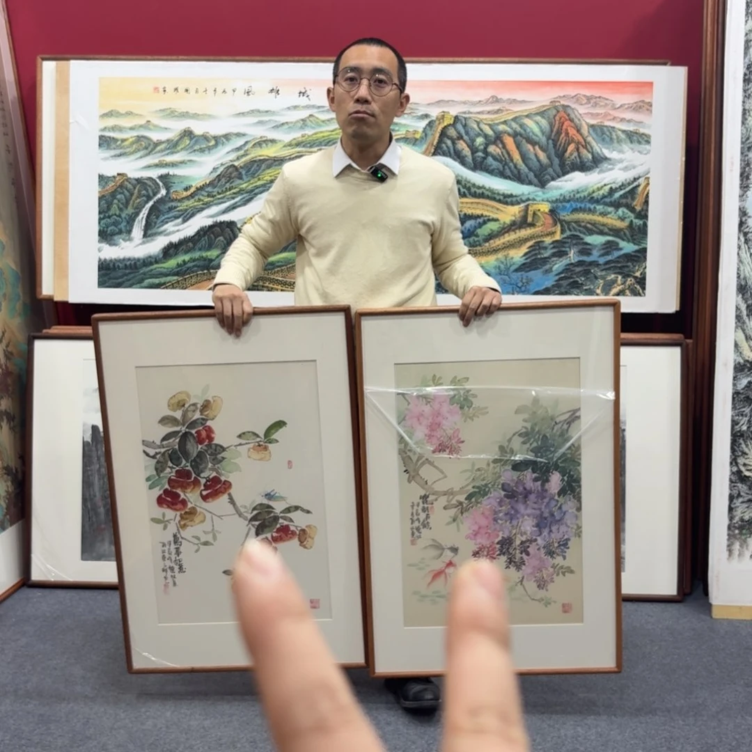 国画李*带框绘画作品