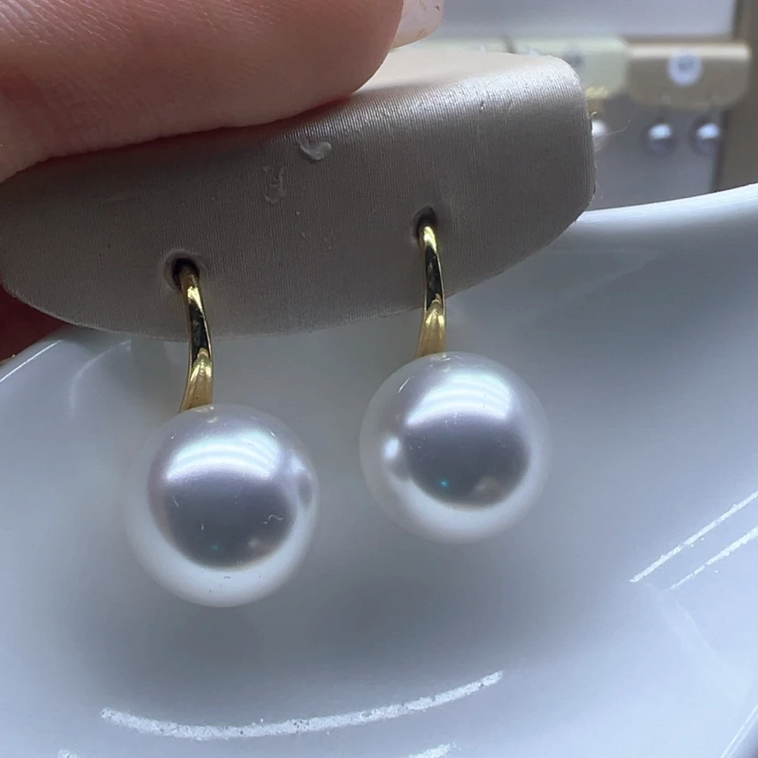 银S925镶嵌淡水珍珠耳饰