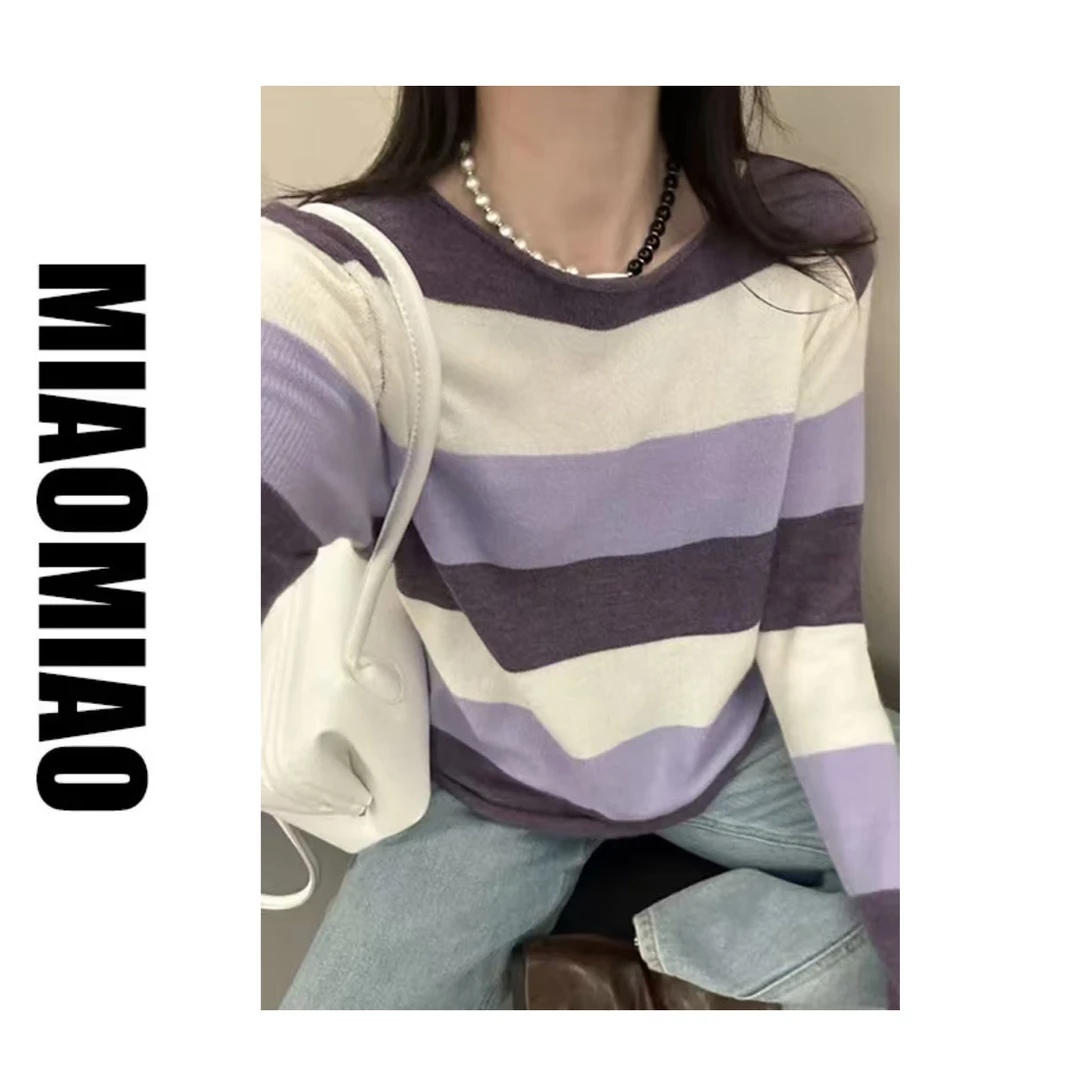 【苗苗】2287秋装新款时尚气质长袖套头女高级感网红韩系针织衫毛衣