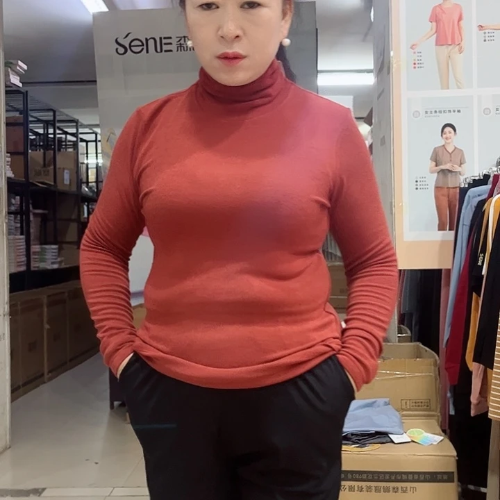 森鹅4156红色高领175尺码