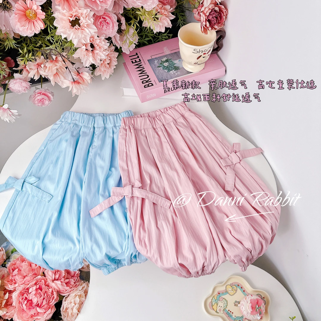 【Dannirabbit】*纯色百搭*甜美蝴蝶结女童束脚裤 X-8089