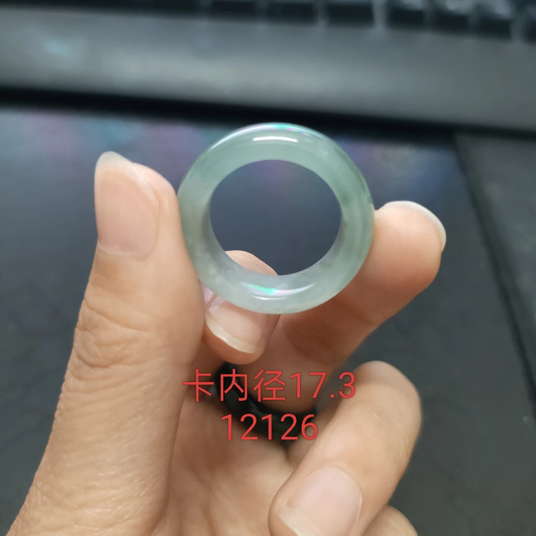 天然缅料翡翠A货冰透戒圈