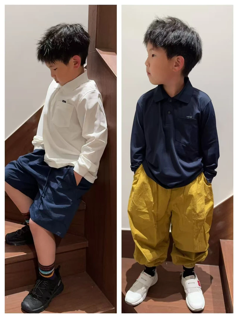 「LIUYI」儿童亲子夏季超凉感薄款POLO长袖防晒长袖T 2563