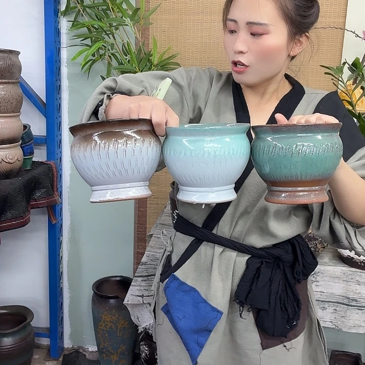 14+13 -粗陶花盆有孔