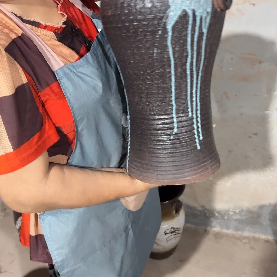 紫砂花盆口21高37