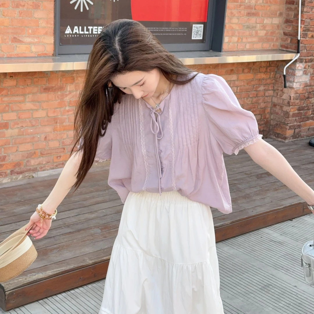 【新款上新】马克华菲女装夏季气质设计感短袖上衣F52003A501qz