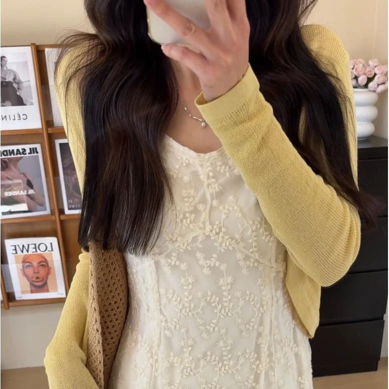 2025春夏上新短款百搭针织开衫薄款气质设计感外搭