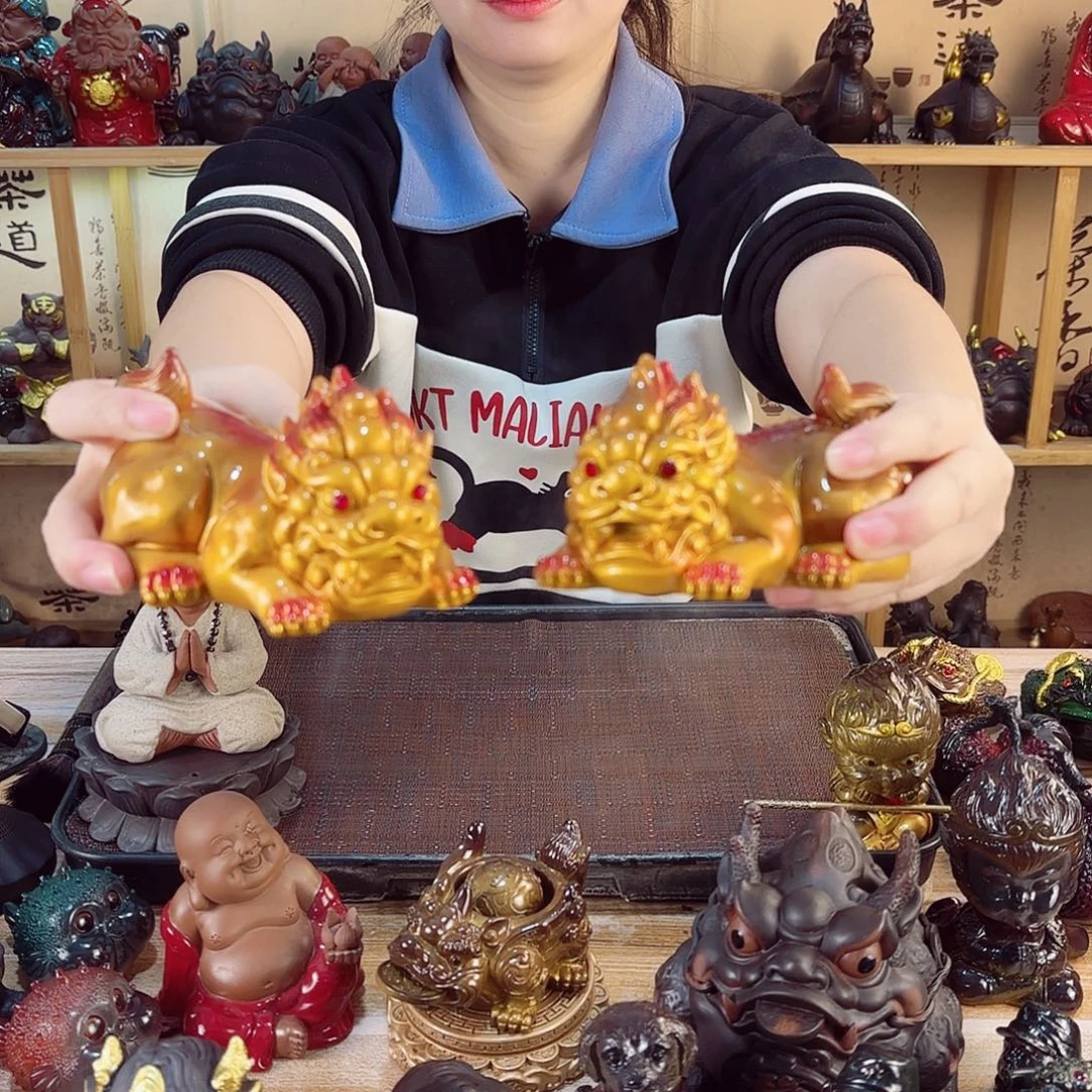 茶宠紫砂紫陶树脂茶宠摆件