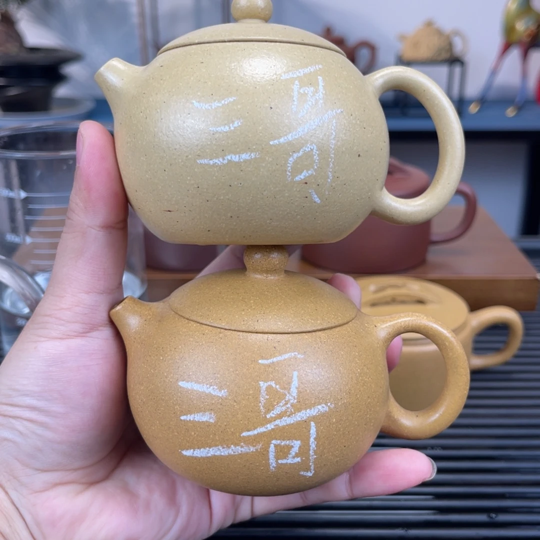 三***哥紫砂茶壶半手黄金段+全手工本绿