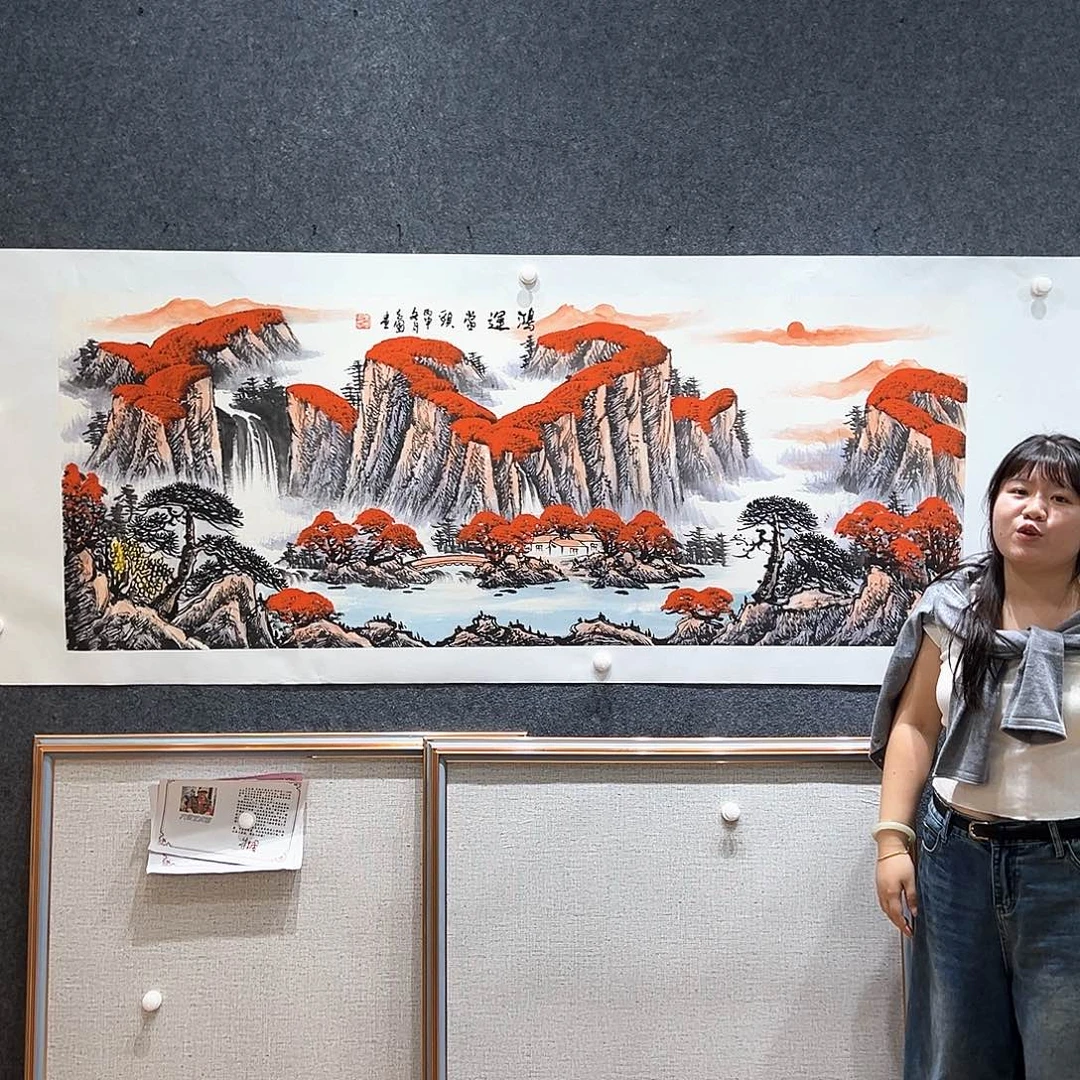 国画纯手绘画心原创