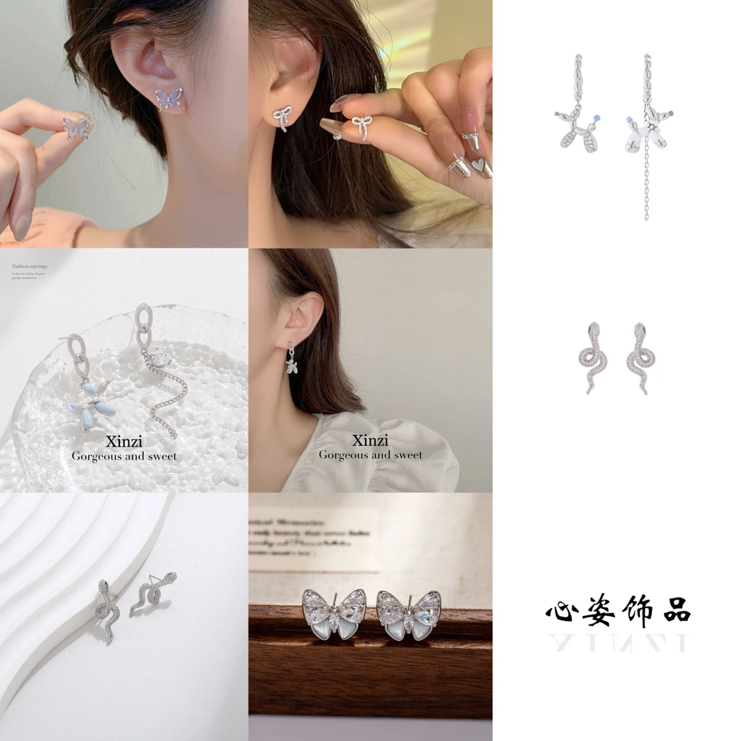 铜合金耳饰 0104直播链接百搭时尚耳环