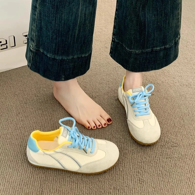 啄木鸟阿甘鞋女款2025夏季新款平底舒适复古德训鞋百搭潮流板鞋女