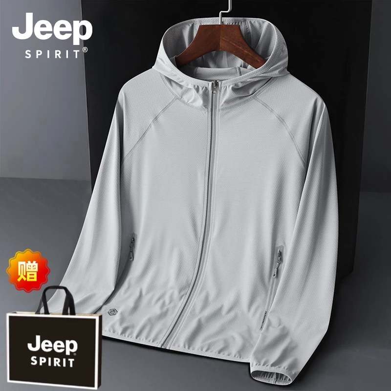JEEPSPIRIT防晒衣男士情侣夏季透气薄款防紫外线户外运动女防晒服