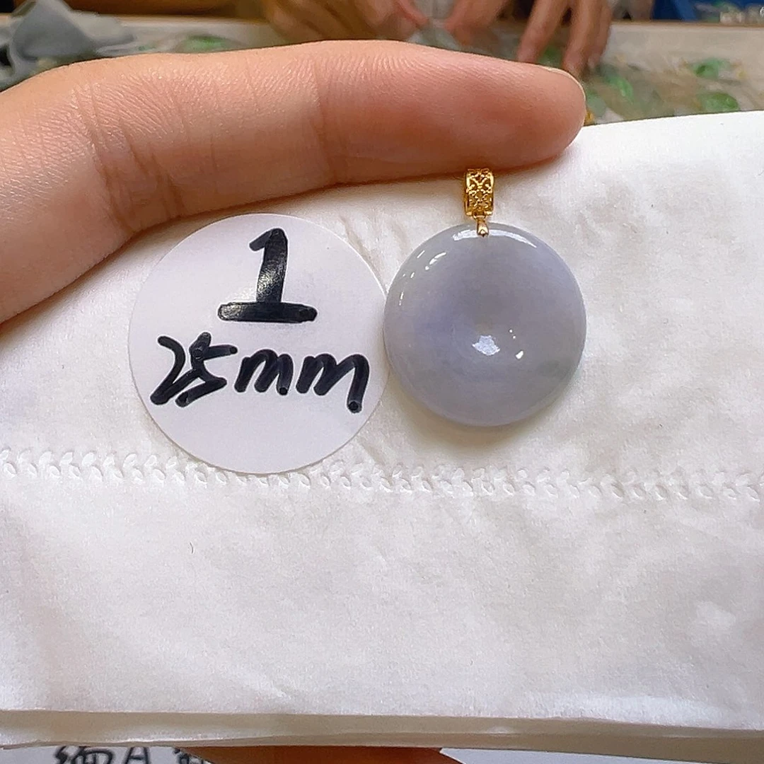 翡翠18K金镶嵌吊坠(不含链)翡翠