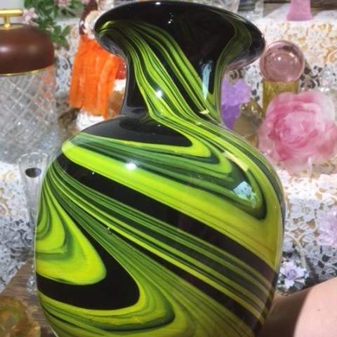 有机玻璃微瑕中古琉璃花瓶