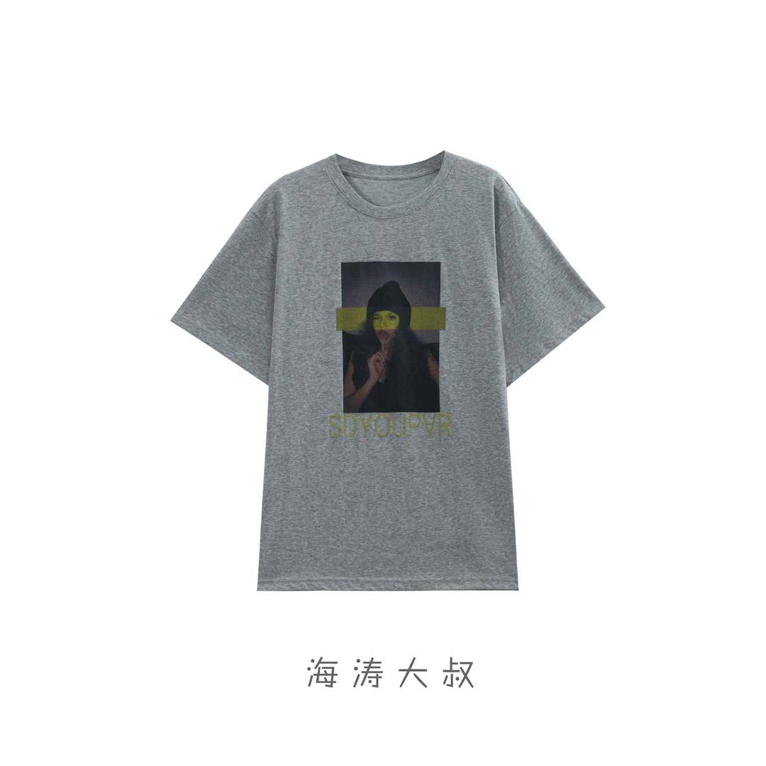【海涛大叔】「潮酷女孩」圆领短袖印花T恤