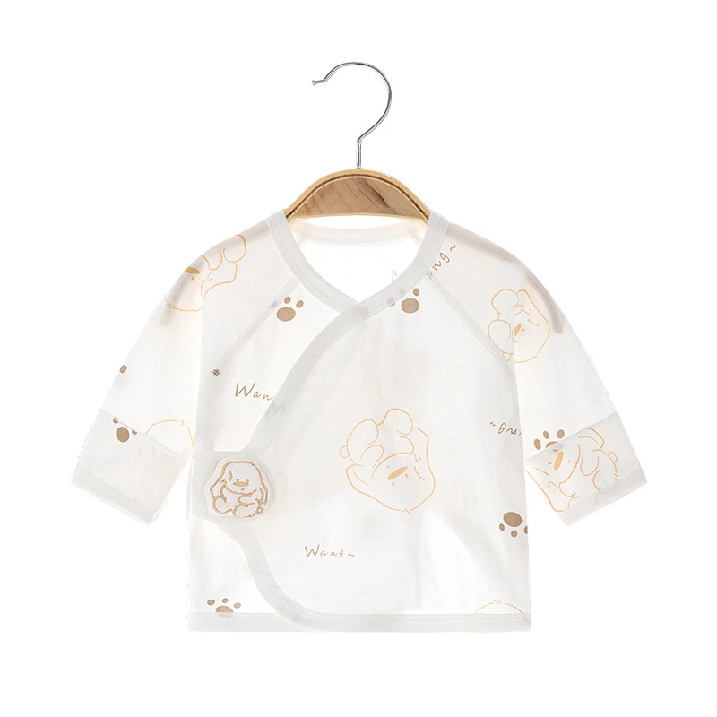 新生婴儿半背夏款初生婴儿无骨纯棉超薄款初生和尚服宝宝空调上衣