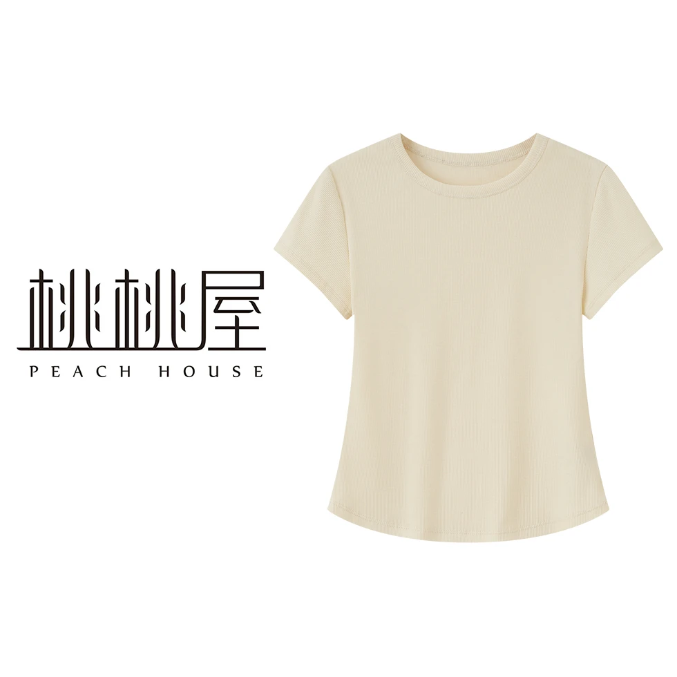 Peach House小个子改版短袖t恤女夏季修身百搭气质上衣打底衫女