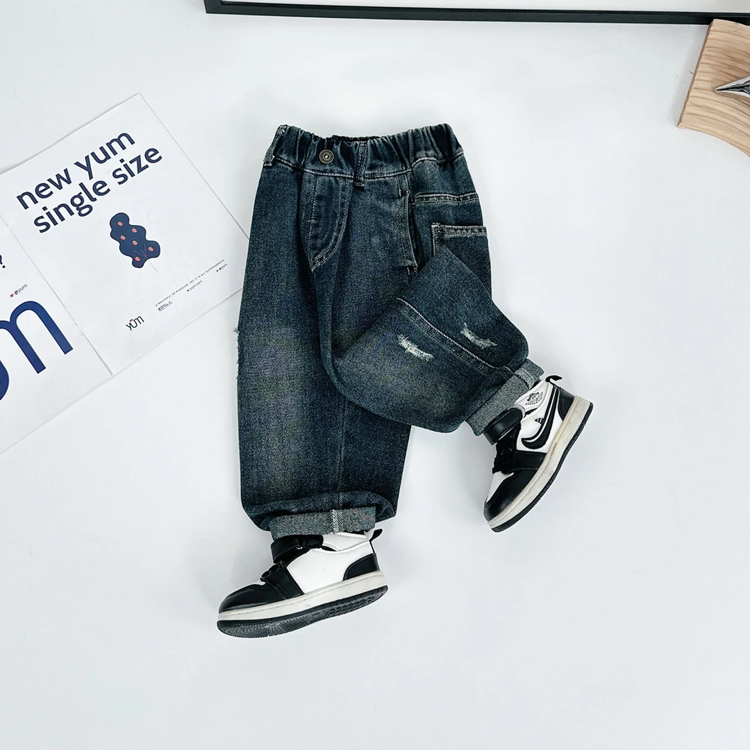 男童裤子春款儿童牛仔裤2025新款春装洋气 D-WK2318 悠悠童话童装