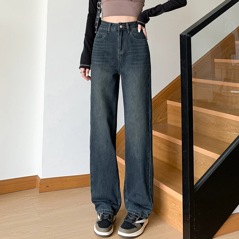阔腿裤牛仔裤女夏季薄款2025年新款小个子夏装宽松显瘦直筒长裤子