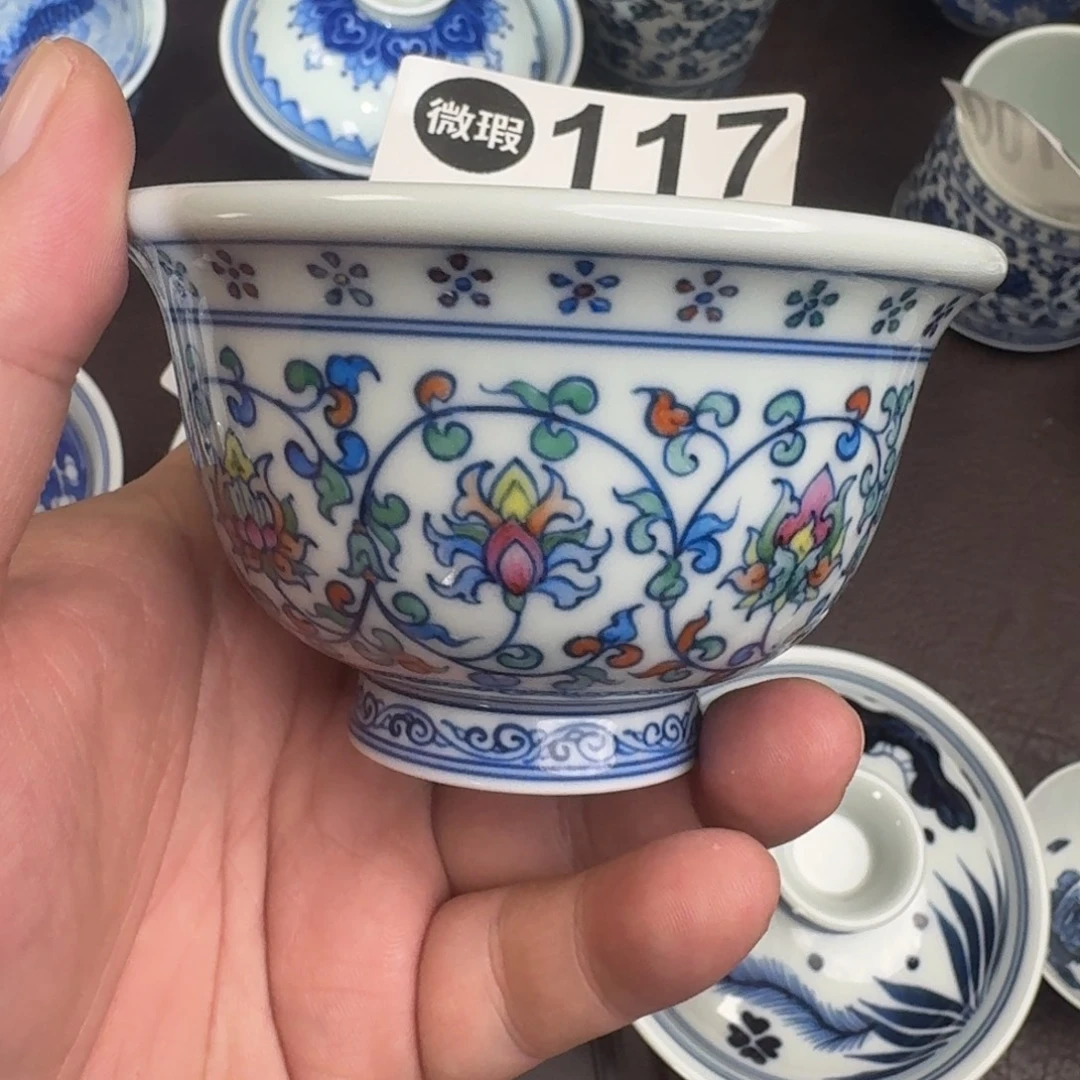 杯子陶瓷纯手工手绘瓷瓷120CC