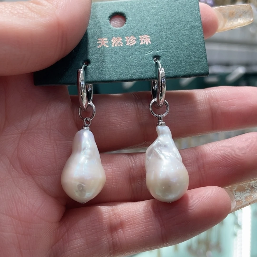 淡水珍珠耳饰银S925镶嵌