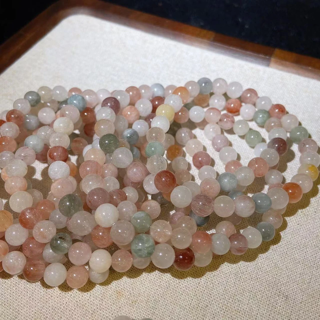 CA529 彩兔毛水晶手串多样性发货一条