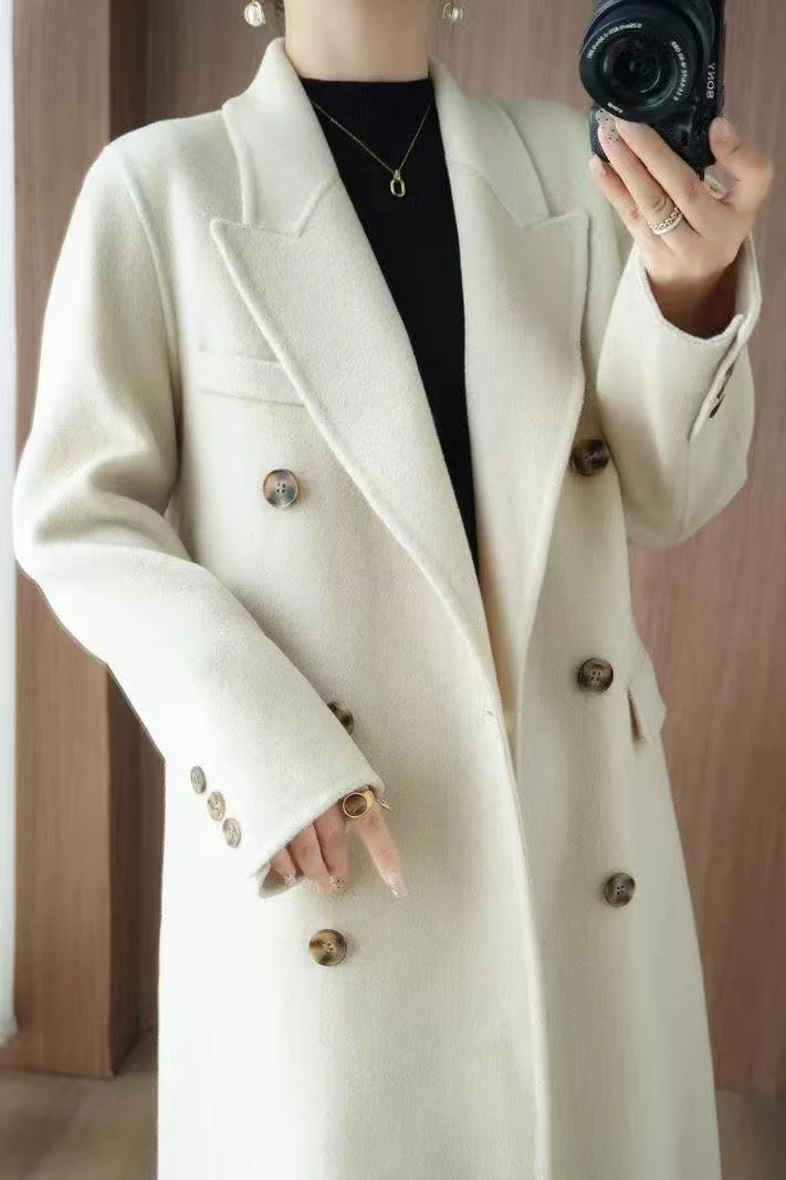 M401-500毛呢外套时尚百搭秋冬中长款韩版【默认微瑕】