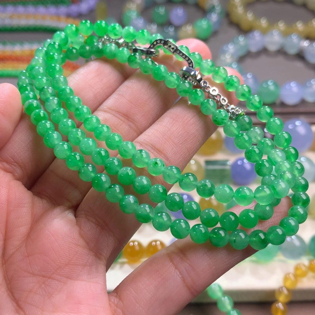 翡翠未镶嵌手链卡4.6