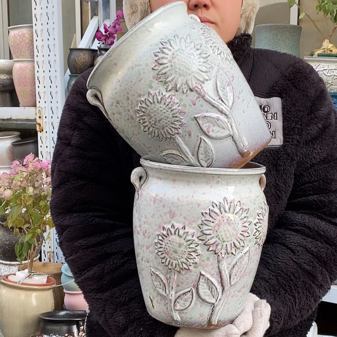 紫砂花盆口20高25福利俩个