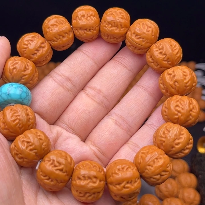 猴头核桃吊坠17麻花串绿