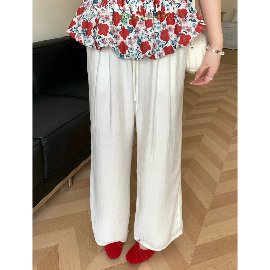 KMZY/KMZY山_山【轻松一下】微胖洋气垂感休闲百搭显瘦高腰阔腿裤女