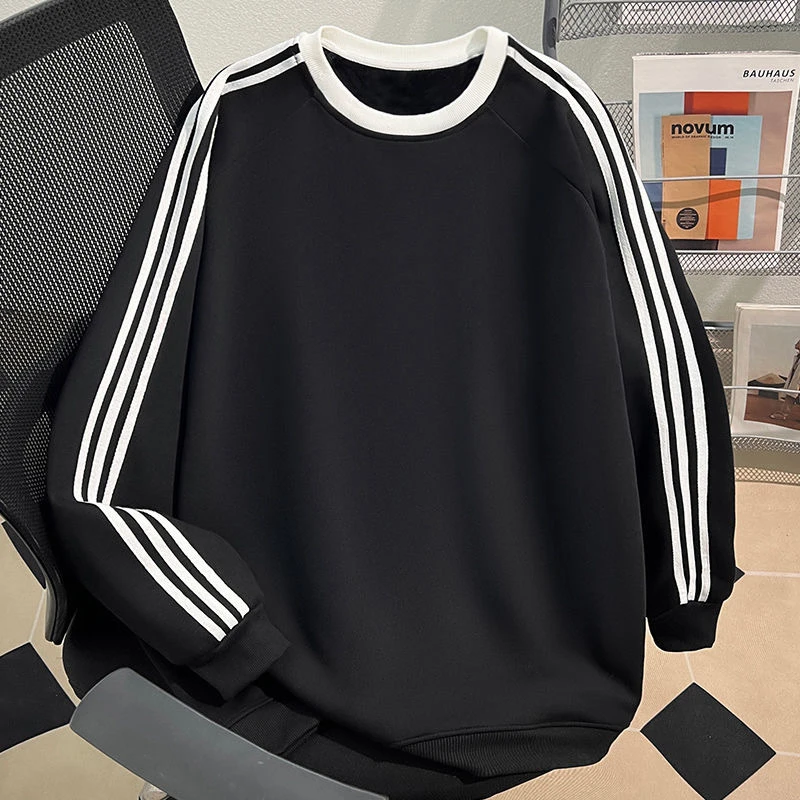 【001-1000】韩版简约ins圆领秋冬薄款男女宽松卫衣