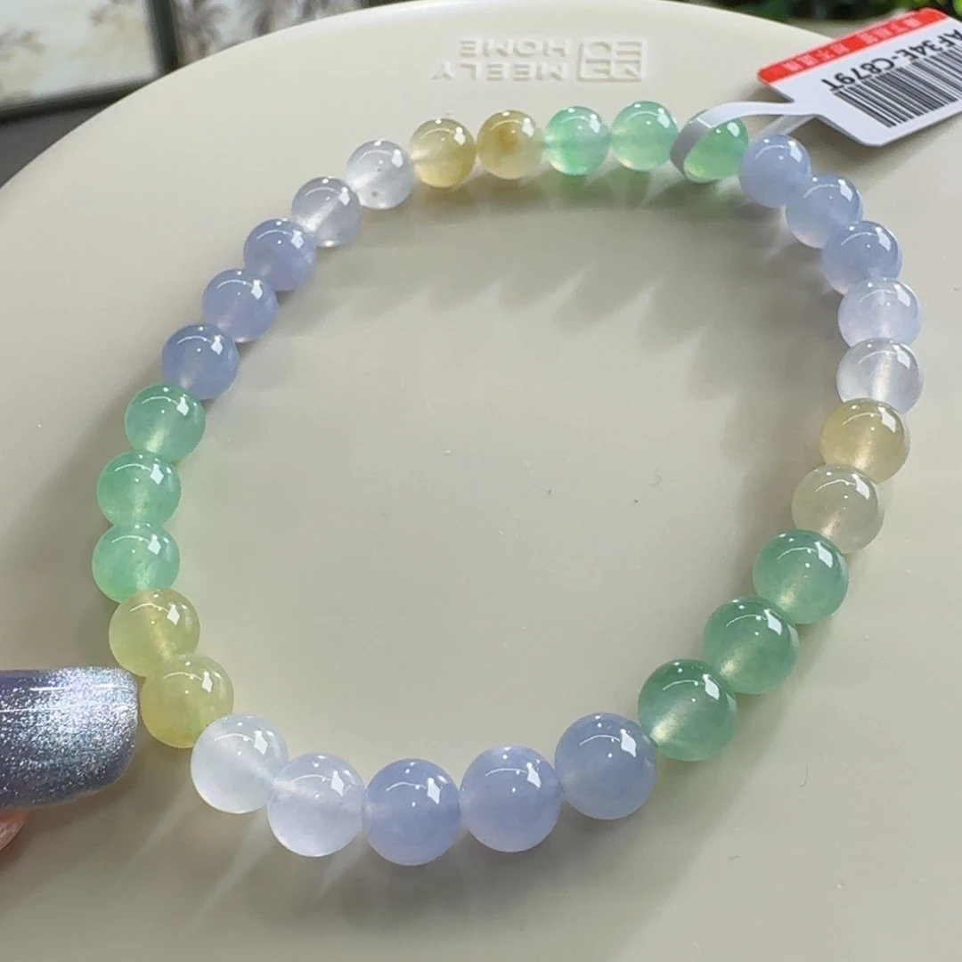 未镶嵌手串翡翠高冰马卡龙手串卡6 福利！