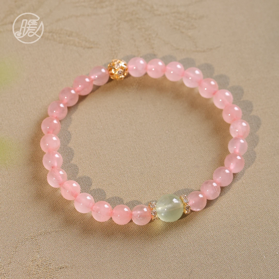 单圈粉水晶配镂空路路通手链G1676多样性发一