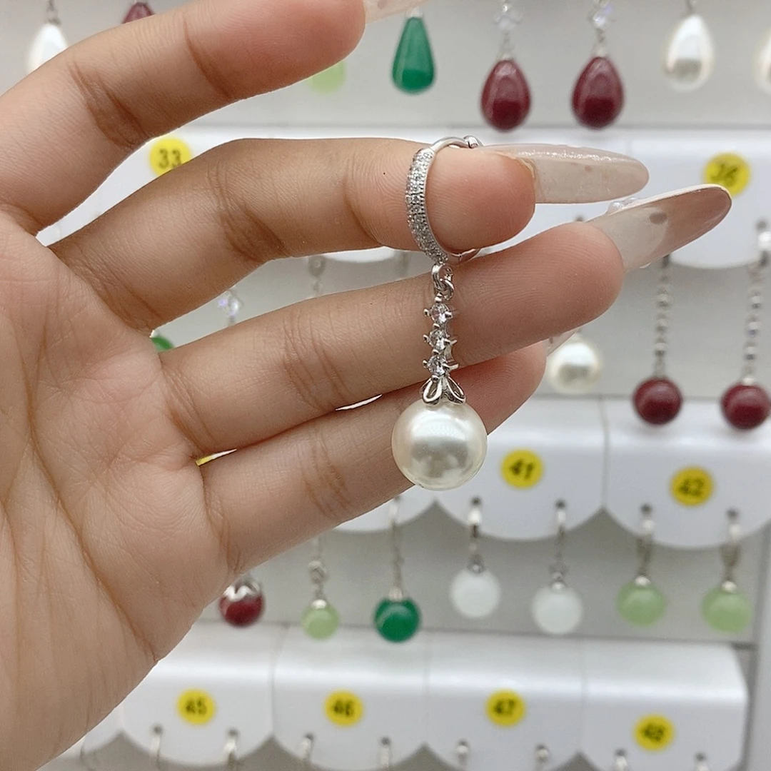 925银大满钻耳圈十二毫米