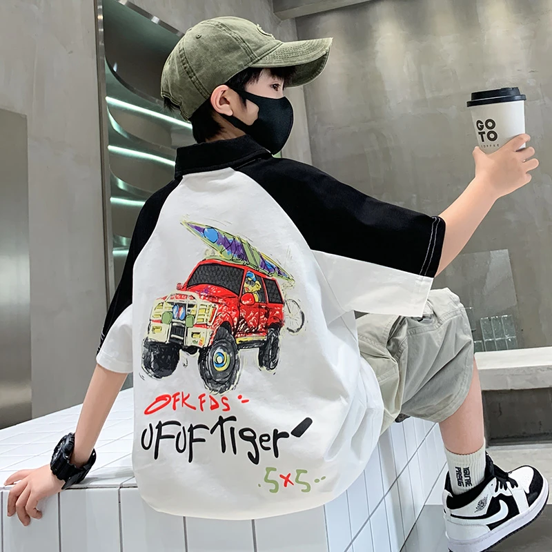 儿童装男童夏装POLO衫短袖2025新款中大童夏季男孩夏款纯棉T恤潮t