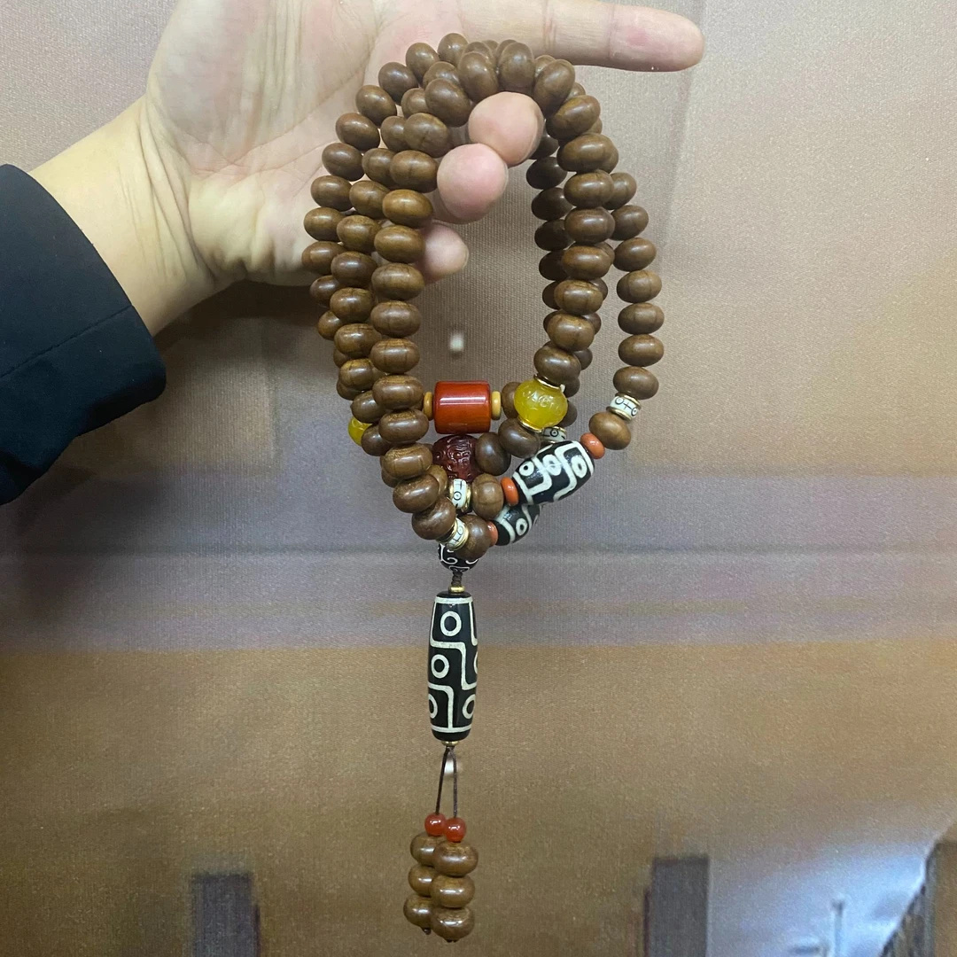 1.2 六道木算盘珠脖挂九眼项链【713】