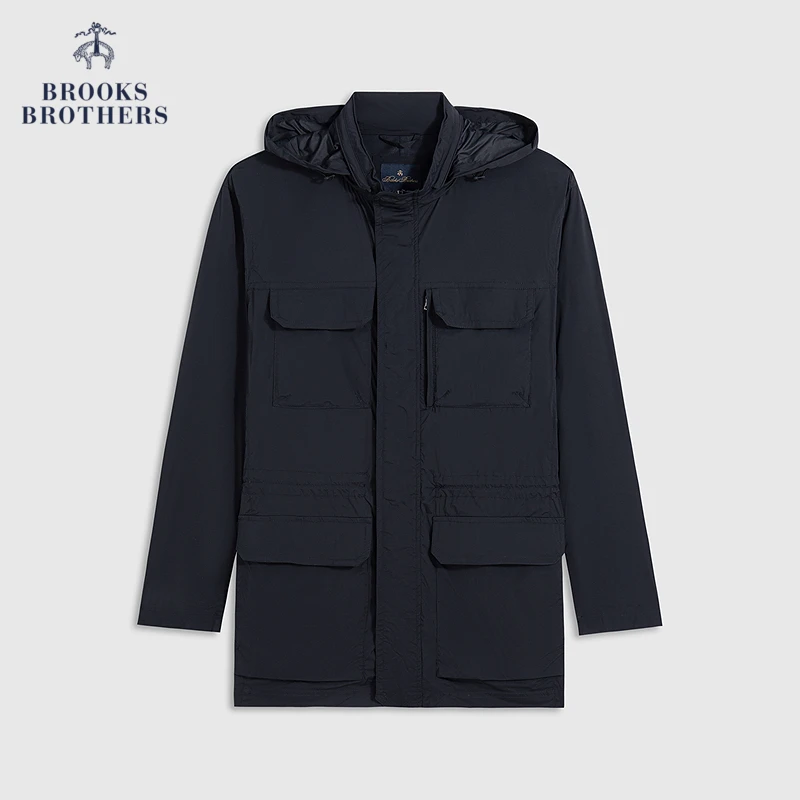 Brooks Brothers/布克兄弟男士25春夏新款户外隐藏连帽工装外套