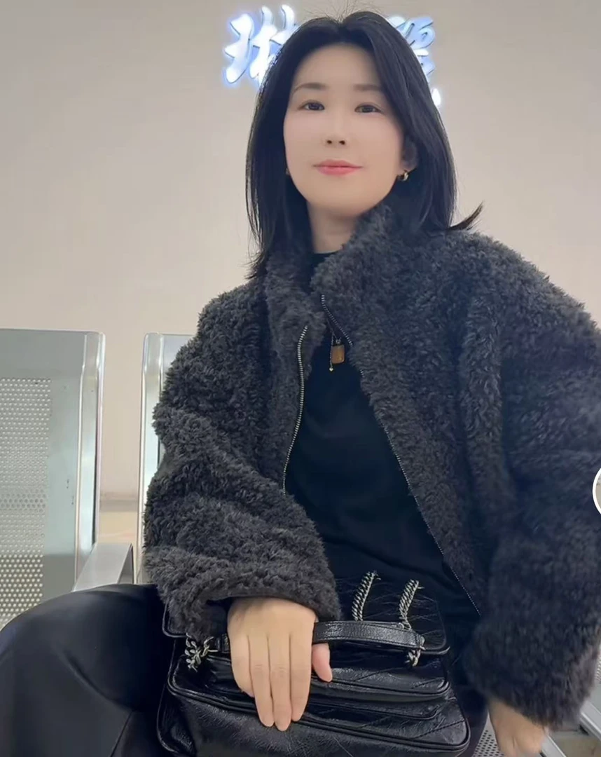 1961新款拉链立领毛毛外套