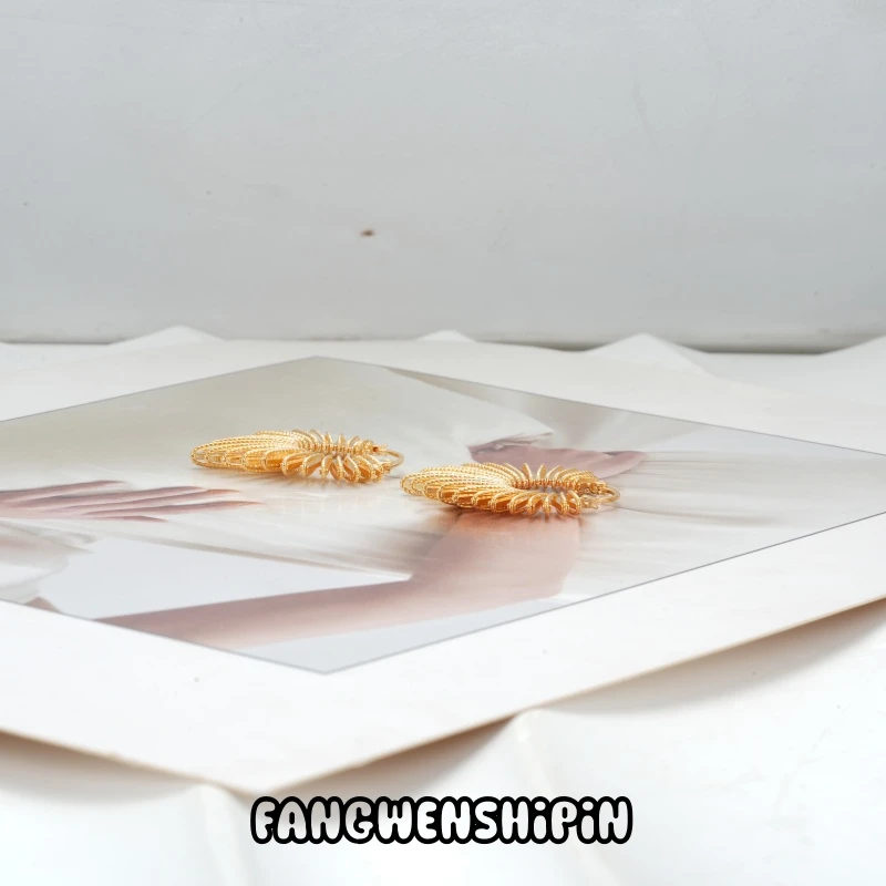 铜合金耳饰 【镀K金】【925银针】耳环3716